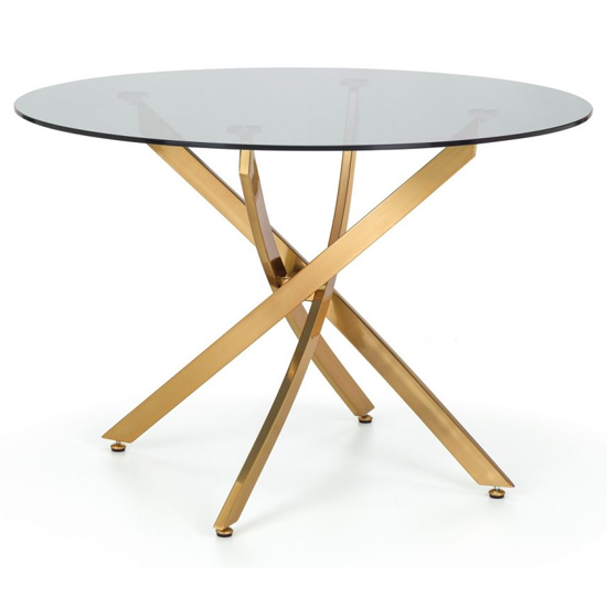 Madelia Clear Glass Dining Table With 4 Haimi Pink Chairs