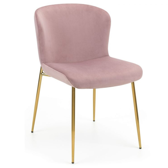 Madelia Clear Glass Dining Table With 4 Haimi Pink Chairs