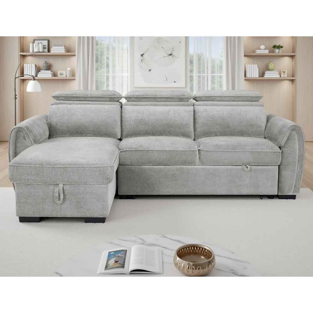 Montfield Fabric Universal Corner Sofabed in Grey