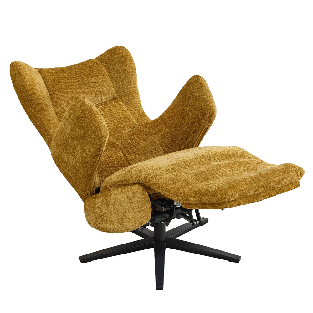 Montford Fabric Electric Recliner Lounge Chair in Mustard