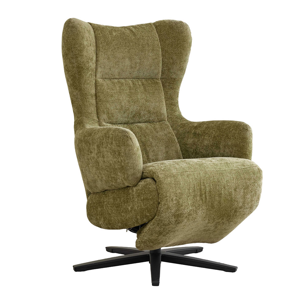 Montford Fabric Electric Recliner Lounge Chair in Olive