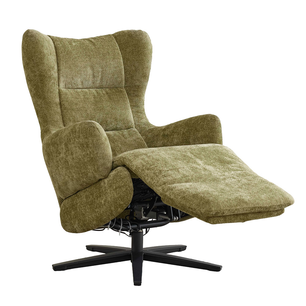Montford Fabric Electric Recliner Lounge Chair in Olive