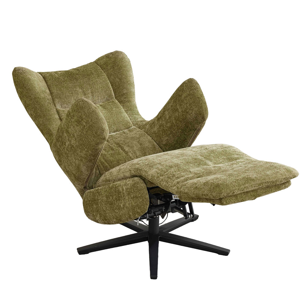 Montford Fabric Electric Recliner Lounge Chair in Olive