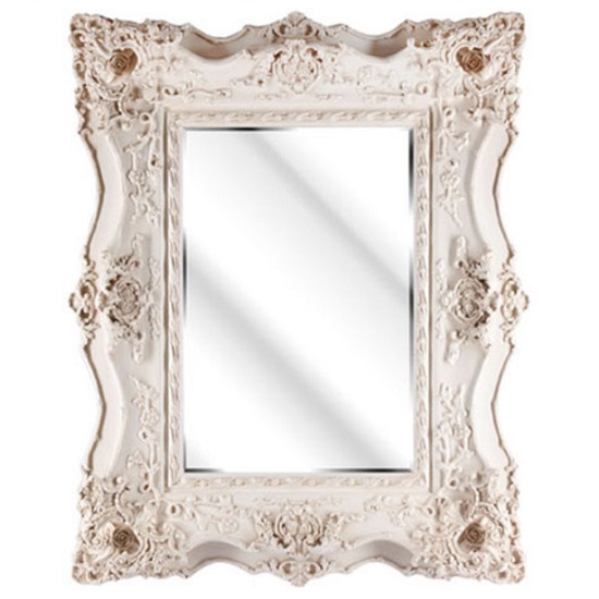 Montigo Ornate Wall Mirror In An Ivory Frame 25211