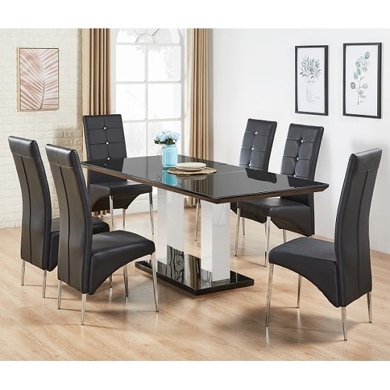 Monton Black Glass Extendable Dining, 6 Chair Dining Table Glass