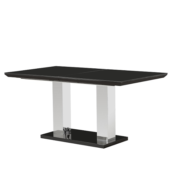 Monton Glass Extendable Dining Table With Black High Gloss_2