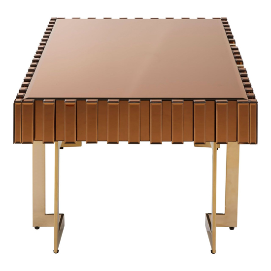 Montuno Mirrored Coffee Table With Gold Stainless Steel Frame