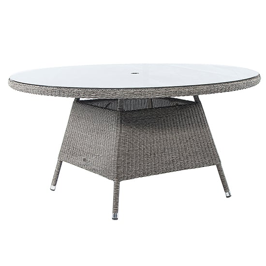 Product photograph of Monx Outdoor 1500mm Glass Top Dining Table In Mid Grey from Furniture in Fashion