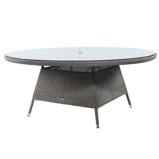 Read more about Monx outdoor 1800mm glass top dining table in mid grey