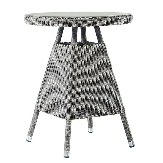 Monx Outdoor 600mm Glass Top Bistro Table In Mid Grey