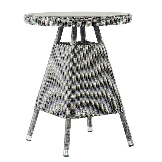 Product photograph of Monx Outdoor 600mm Glass Top Bistro Table In Mid Grey from Furniture in Fashion