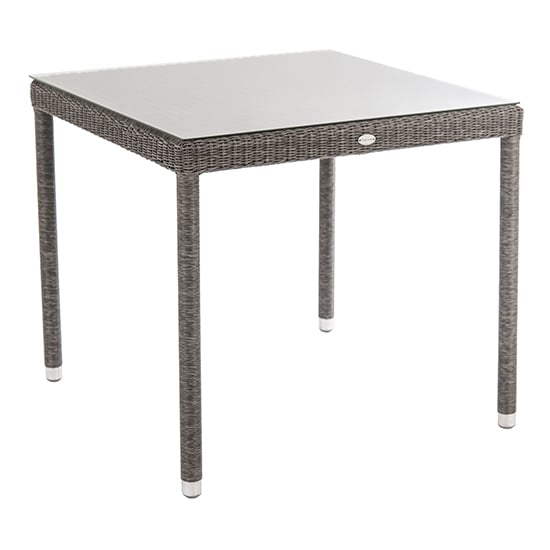 Monx Outdoor 800mm Glass Top Dining Table In Mid Grey_1