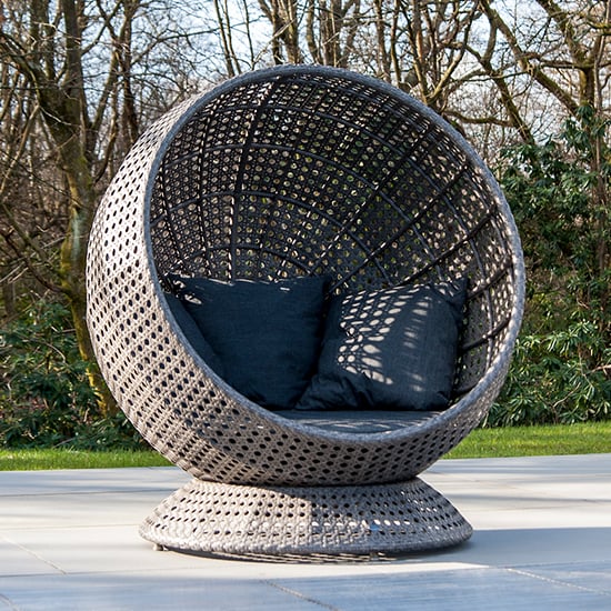 Read more about Monx outdoor floor and hanging chair in charcoal grey