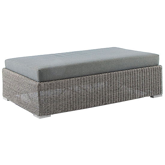 Photo of Monx outdoor rectangular ottoman in charcoal grey