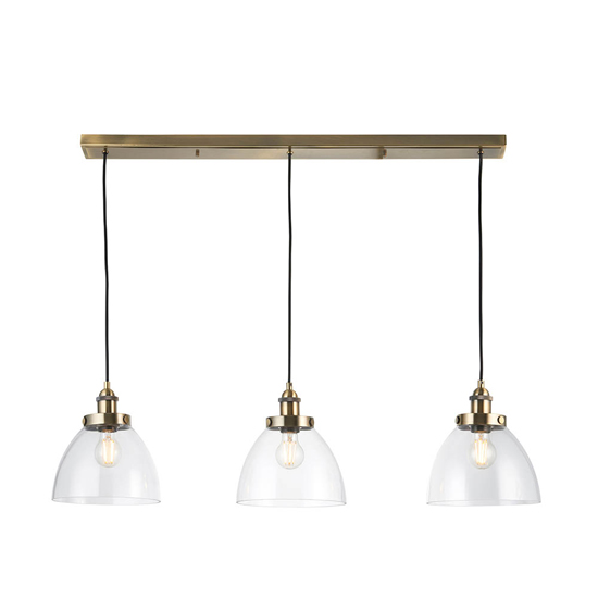 Monza 3 Lights Linear Ceiling Pendant Light In Antique Brass_5