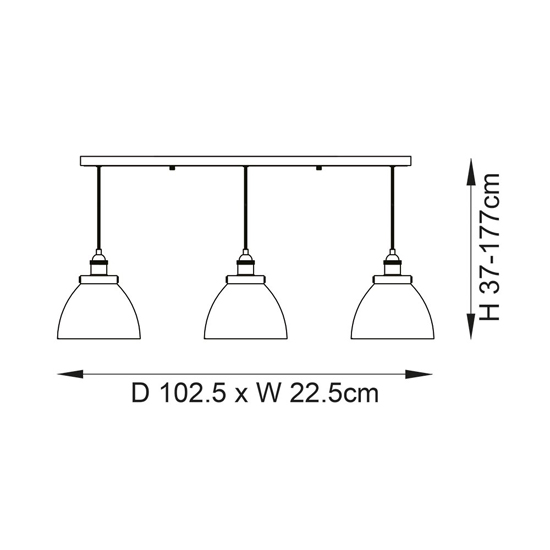 Monza 3 Lights Linear Ceiling Pendant Light In Antique Brass_7
