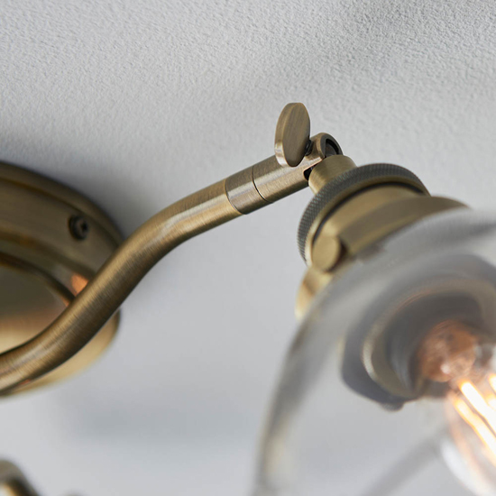 Monza 3 Lights Semi-Flush Ceiling Light In Antique Brass