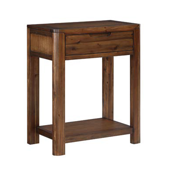 Read more about Monza acacia wood console table with 1 drawers in walnut
