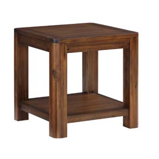Monza Acacia Wood End Table In Walnut
