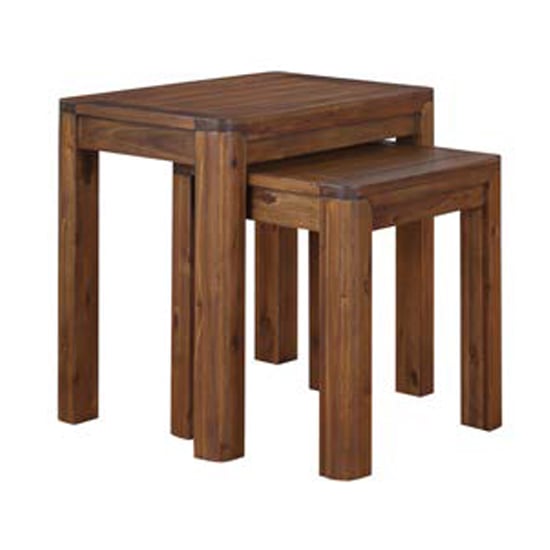 Read more about Monza acacia wood nest of 2 tables in walnut