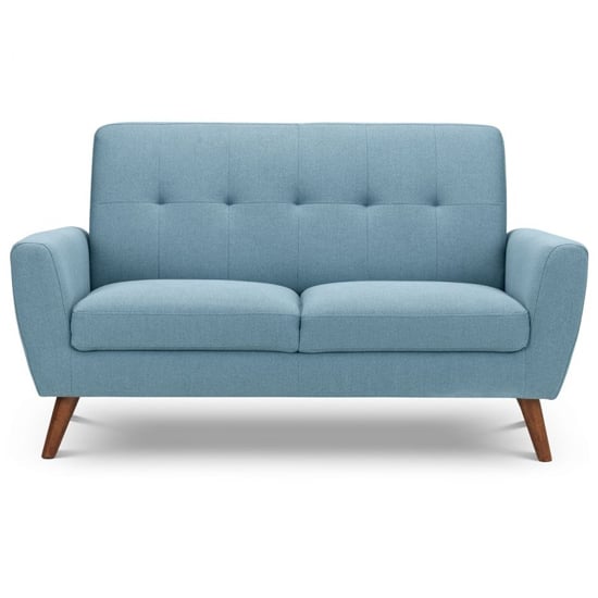 Macia Linen Compact Retro 2 Seater Sofa In Blue_2