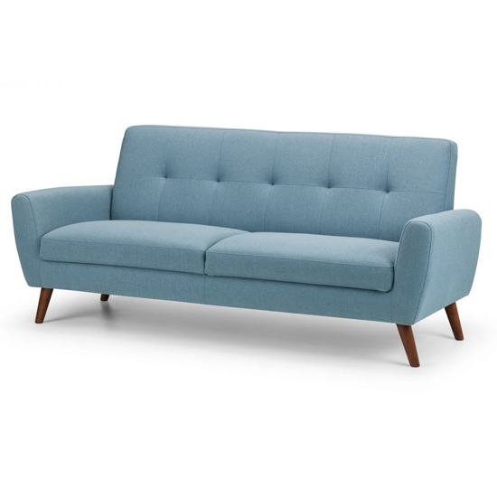 Macia Linen Compact Retro 3 Seater Sofa In Blue_3