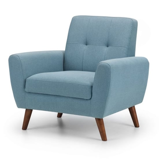 Macia Linen Compact Retro Lounge Chaise Armchair In Blue_1