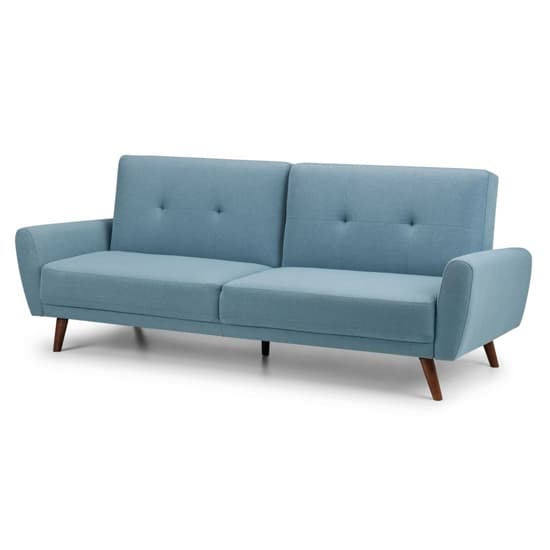 Photo of Macia linen compact retro sofabed in blue