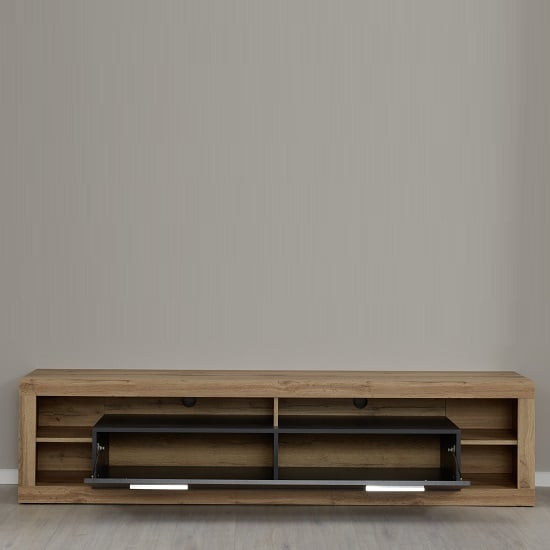 Monza Lowboard TV Stand In Wotan Oak And Matera With LED_3