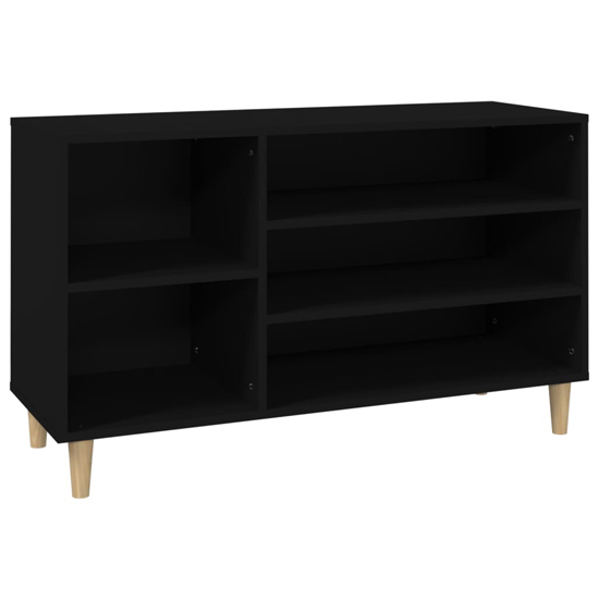 Monza Wooden Hallway Shoe Storage Rack In Black