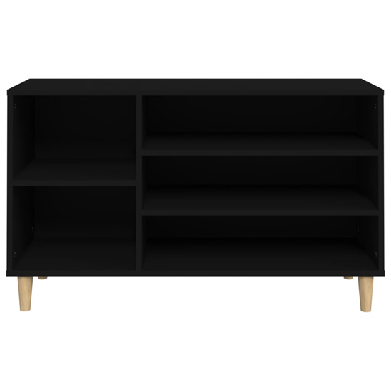 Monza Wooden Hallway Shoe Storage Rack In Black