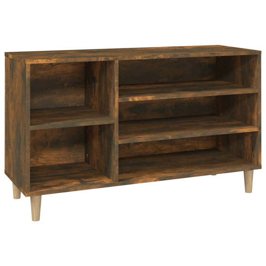 Monza Wooden Hallway Shoe Storage Rack In Smoked Oak