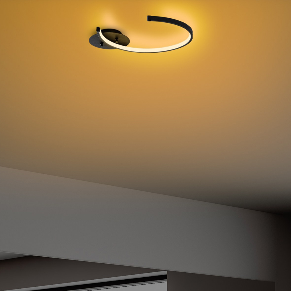 Moon Metal Ceiling Light in Black