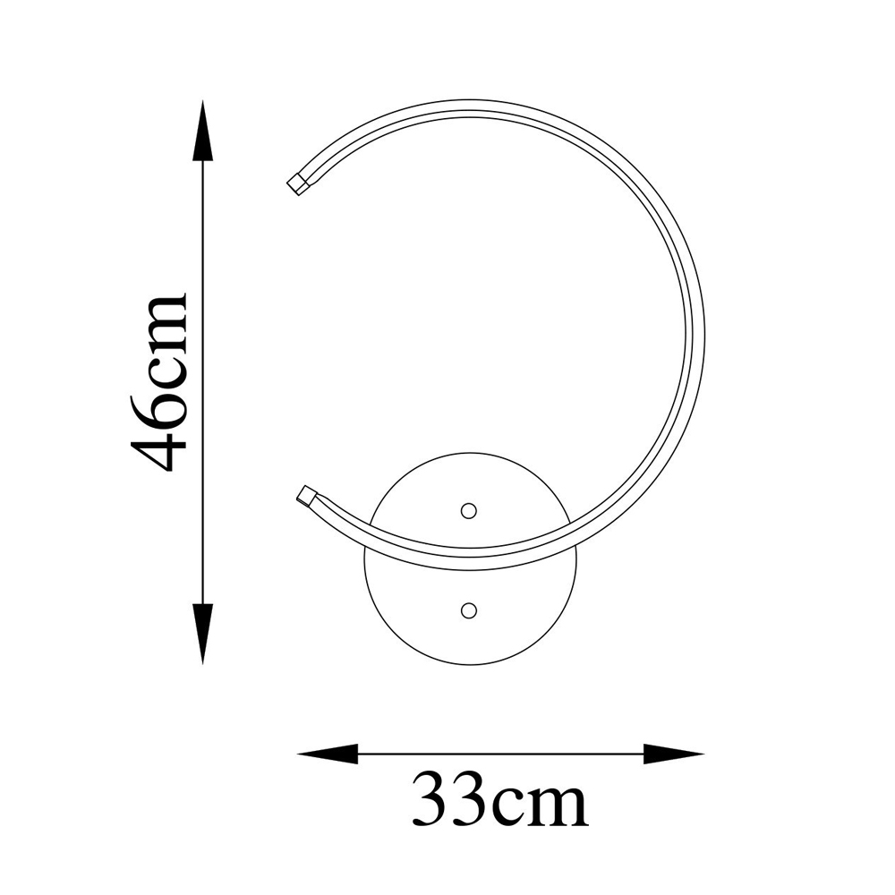 Moon Metal Wall Light in Black