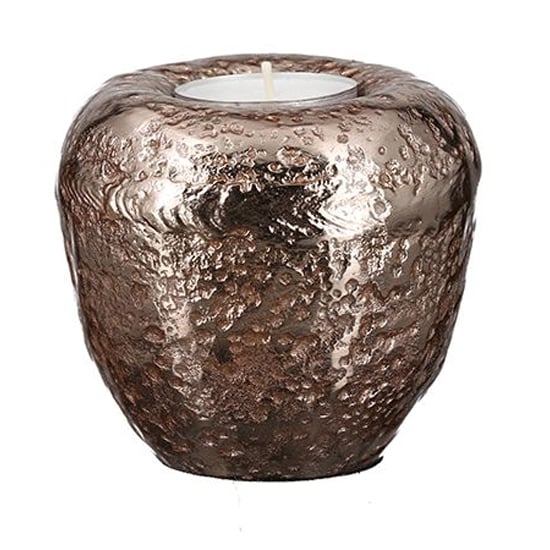 Product photograph of Moonrock Aluminium Candleholder In Antique Rose Gold from Furniture in Fashion