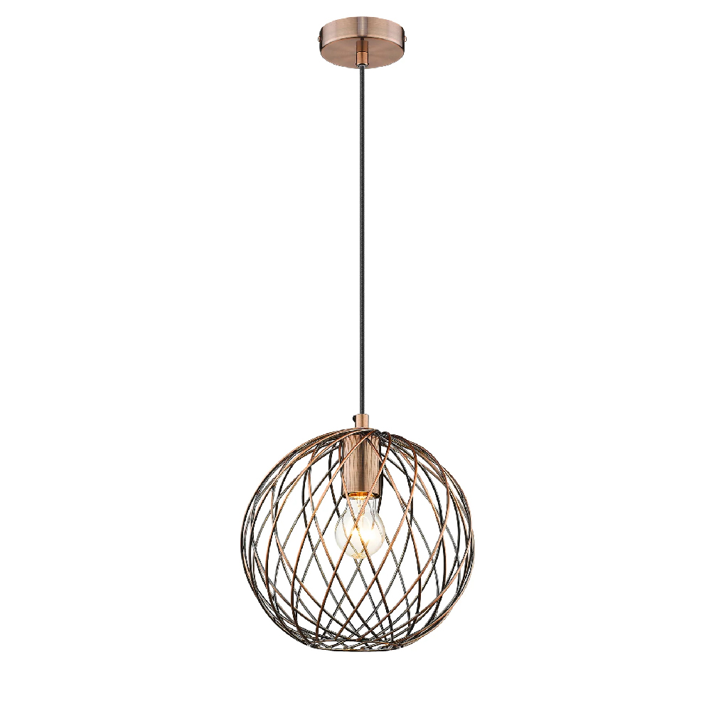 Read more about Moorgate metal pendant light large in antique copper
