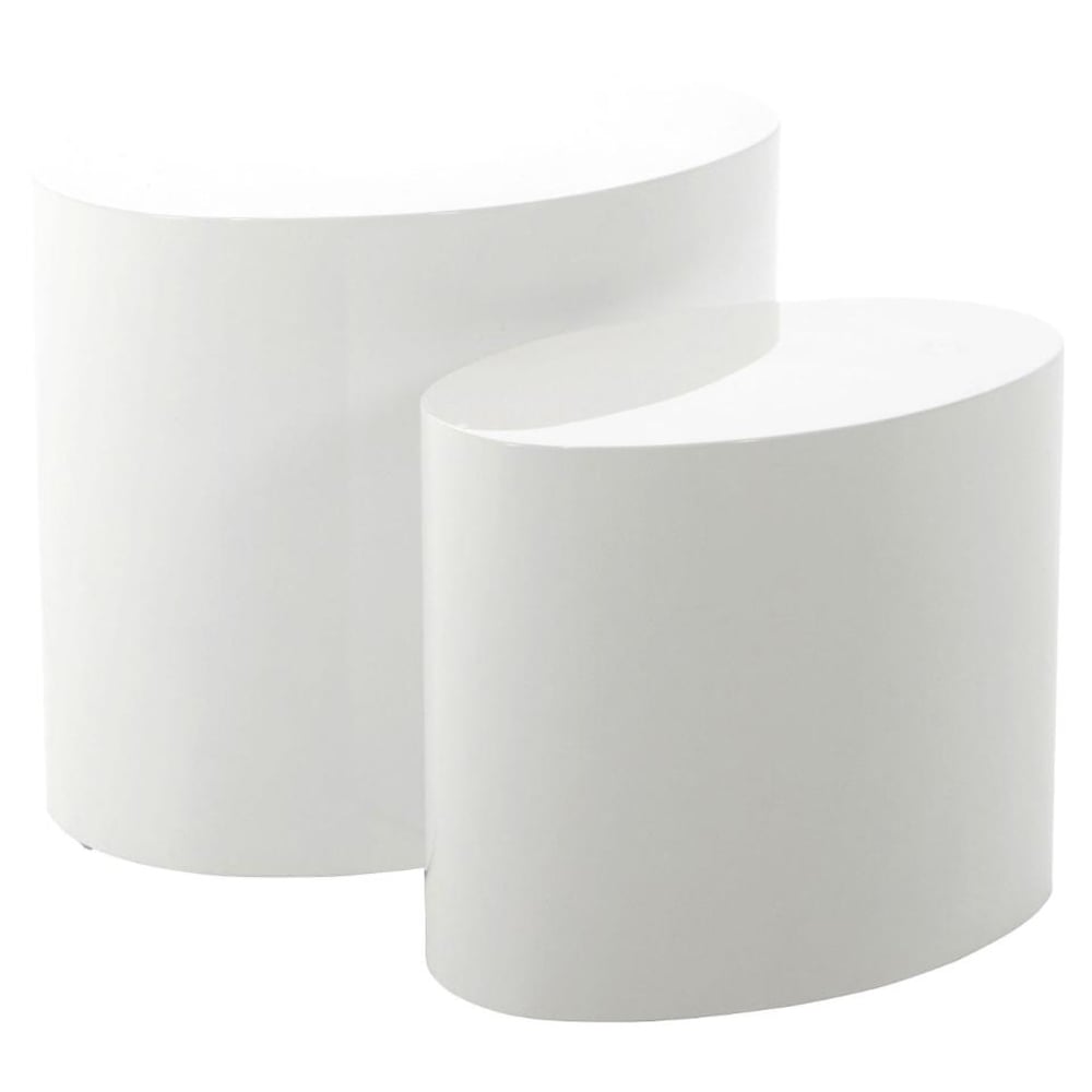 Moosic High Gloss Nesting Coffee Tables In White