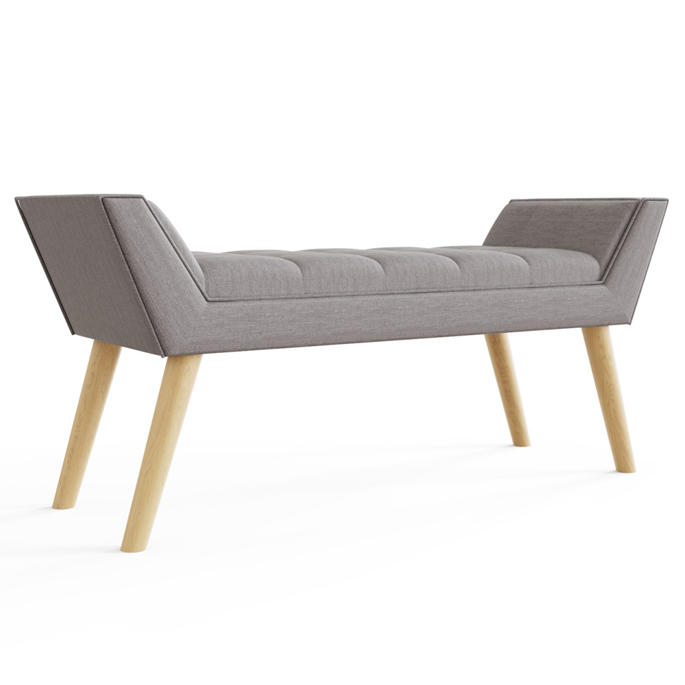 Mopeth Fabric Hallway Seating Bench In Grey