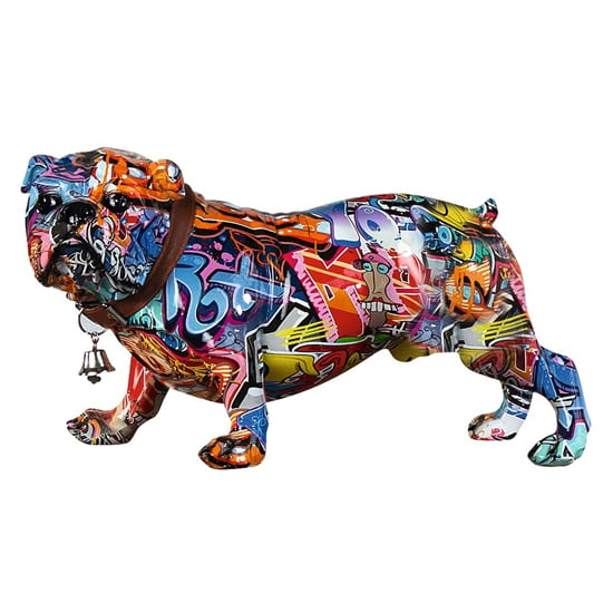 Read more about Mops standing pop art poly design sculpture in multicolor