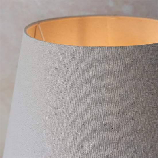 Mopty Grey Linen Shade Table Lamp With White Ceramic Base_2