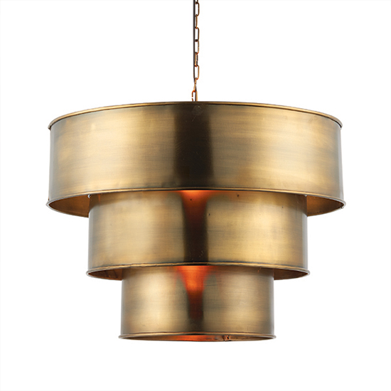 Morad Steel Ceiling Pendant Light In Aged Brass