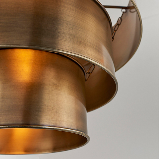 Morad Steel Ceiling Pendant Light In Aged Brass