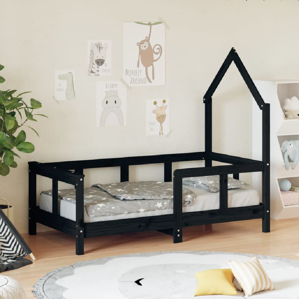 Read more about Moraira 70x140cm wooden children bed in black