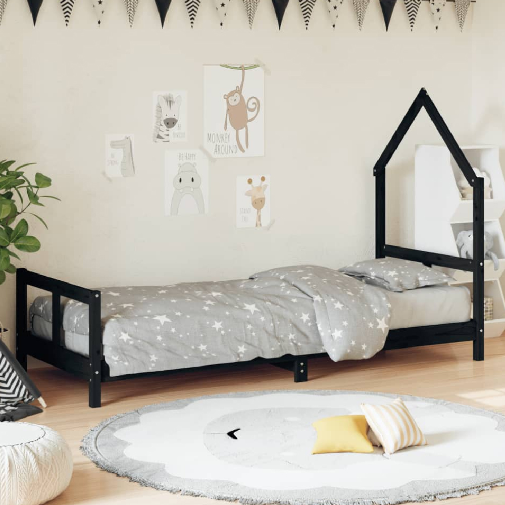 Read more about Moraira 80x200cm wooden children bed in black
