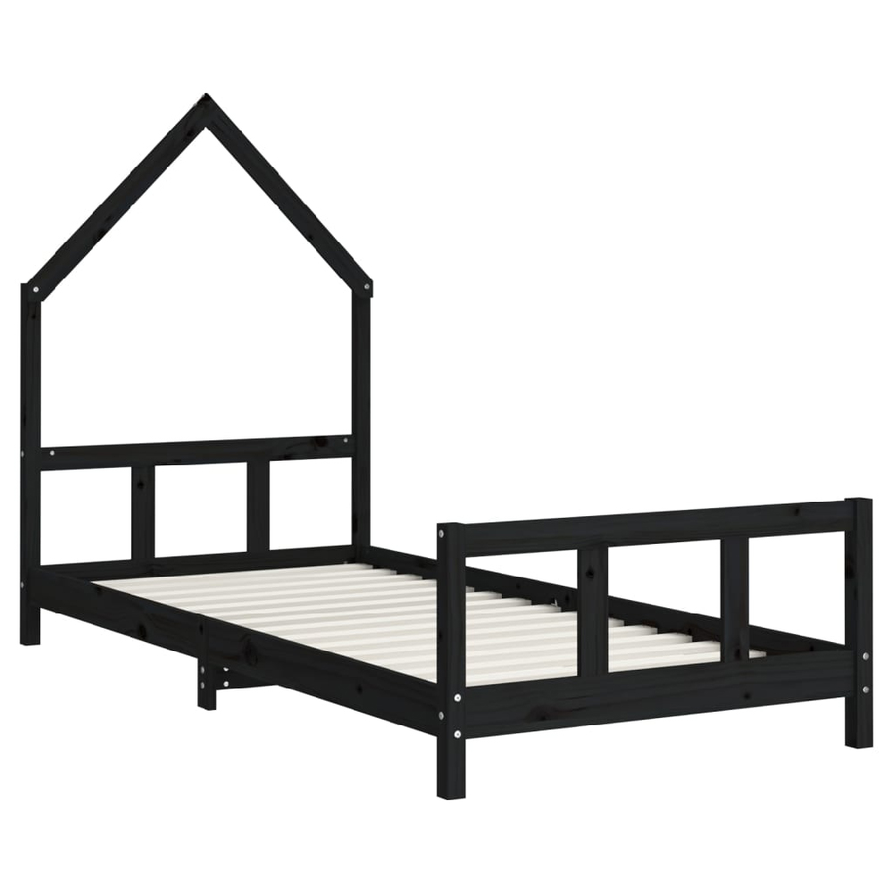 Moraira 90x190cm Wooden Children Bed In Black