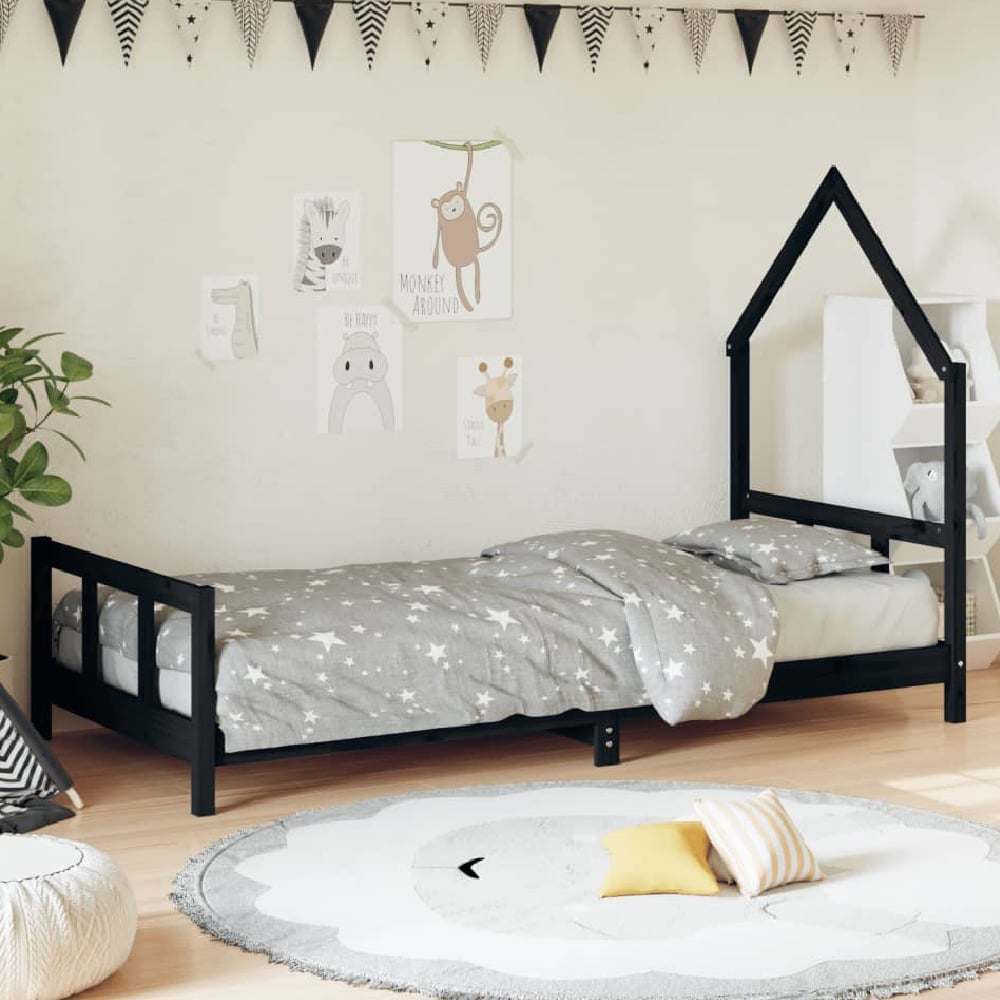 Read more about Moraira 90x190cm wooden children bed in black