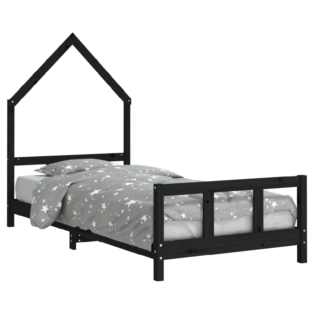 Moraira 90x200cm Wooden Children Bed In Black