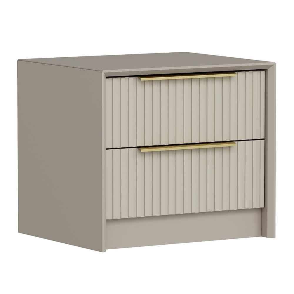 Morano Wooden Bedside Cabinet With 2 Drawers in Stone