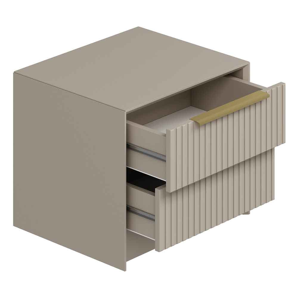 Morano Wooden Bedside Cabinet With 2 Drawers in Stone