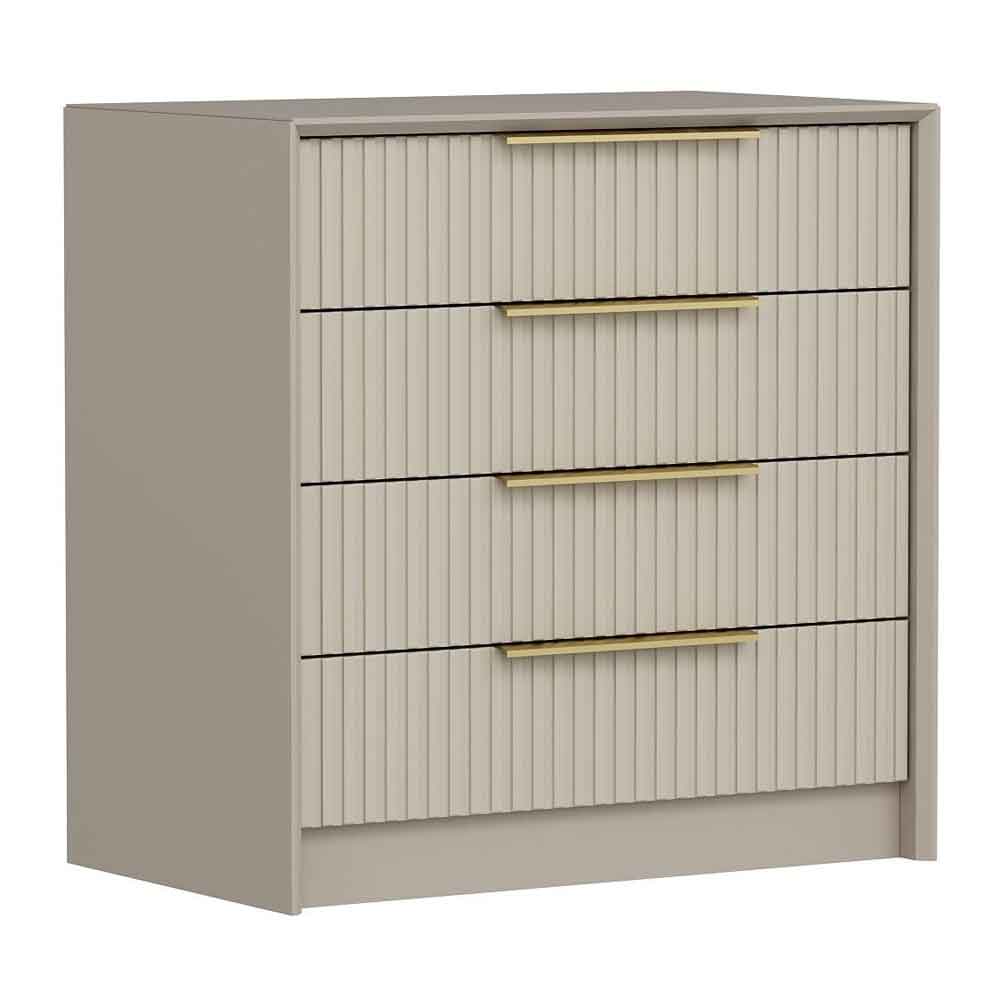 Morano Wooden Chest of 4 Drawers in Anthracite and Stone